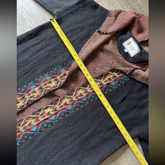 Outback Trading Company Tania Long Aztec black hooded duster cardigan L XL - Picture 8 of 13